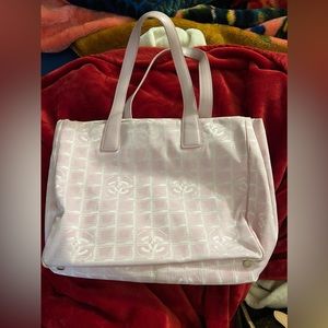 Chanel Pink travel line Tote Bag